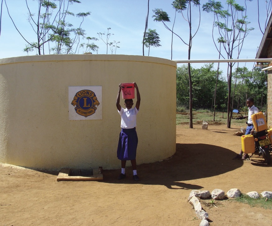Mwita is proud that her school’s water tank provides clean water to everyone in her village.