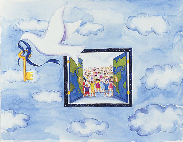 1995-96 Grand Prize Winner, "Peace Will Set Us free" by Danielle Hernandez.