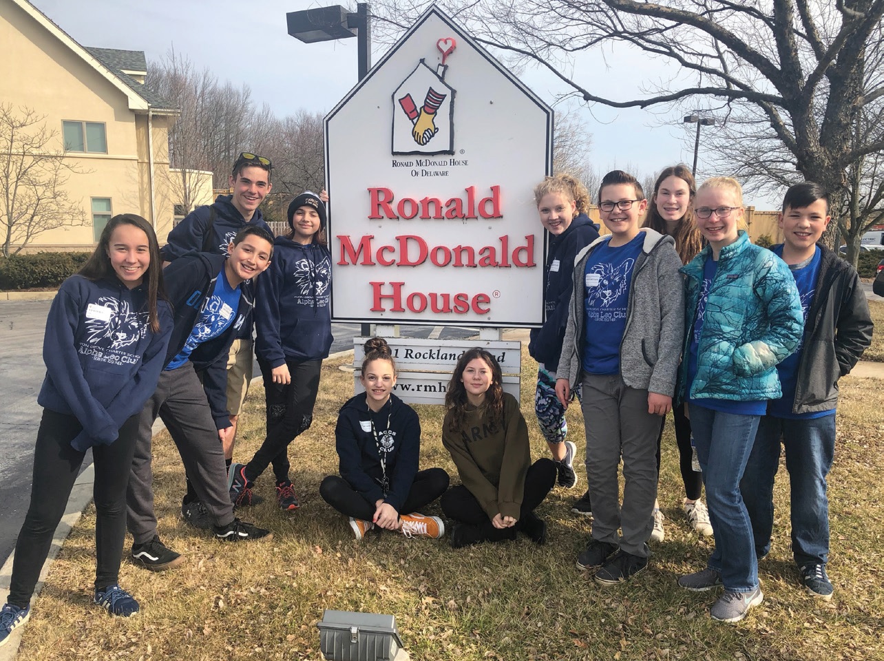 The Avon Grove Charter Middle School Leos spent a day at the Ronald McDonald House of Delaware touring the house and making snacks for the residents.