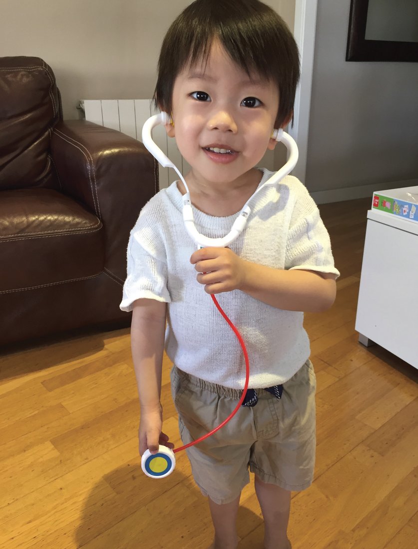 Jayden plays doctor—something he's very familiar with after a battle with neuroblastoma that began when he was just two years old.