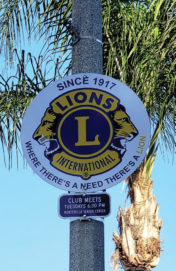 The Montebello Lions Club of California, in partnership with the City of Montebello, replaced the LCI street signs at 11 major entry points to the city.