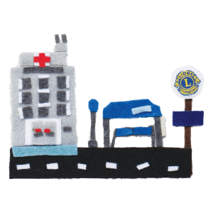 Bus Stop and hospital made of Felt