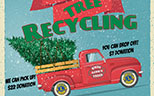 cartoon of red pickup carrying trees