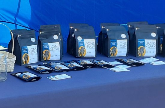 bags of Lions Clubs branded coffee