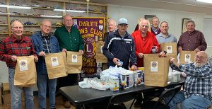 Lions clubs members with care packages