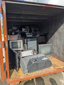 E-waste in a container