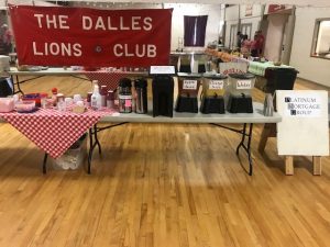 The Dalles Lions Club's set up.